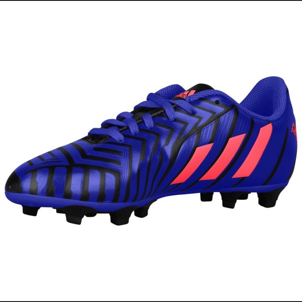 Purple and pink adidas soccer cleats